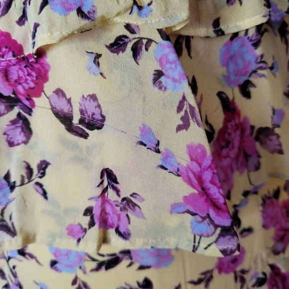 For Love & Lemons Maison Maxi Dress Yellow Womens Sz Sm Floral Sleeveless boho - Picture 7 of 13